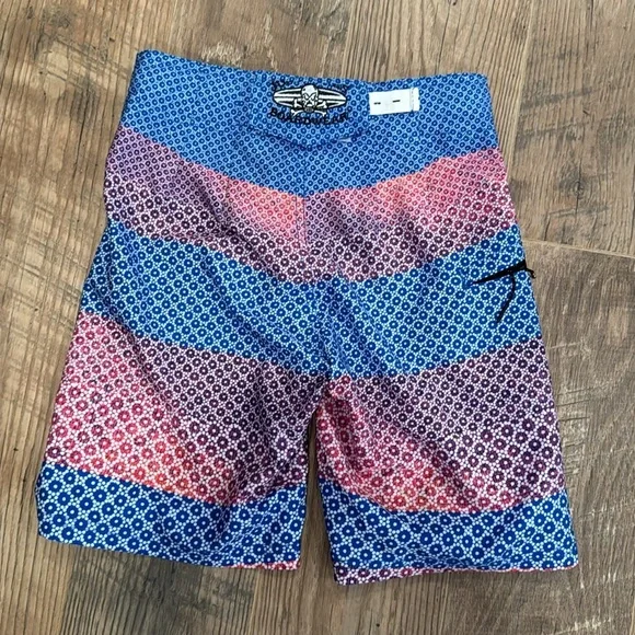 Just Bones Boardwear Boys Printed Swim Trunks Size 8